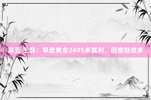 麻豆 王导：早盘黄金2495多赢利，回撤陆续多