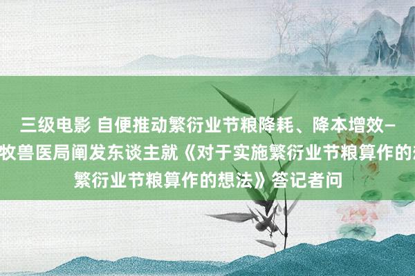 三级电影 自便推动繁衍业节粮降耗、降本增效——农业农村部畜牧兽医局阐发东谈主就《对于实施繁衍业节粮算作的想法》答记者问