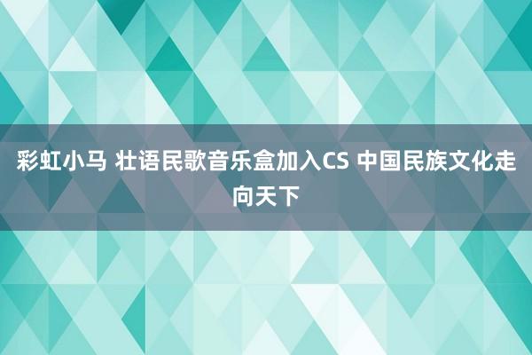 彩虹小马 壮语民歌音乐盒加入CS 中国民族文化走向天下