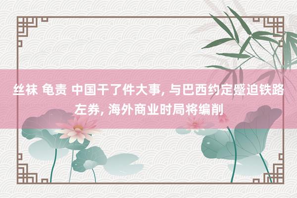 丝袜 龟责 中国干了件大事， 与巴西约定蹙迫铁路左券， 海外商业时局将编削
