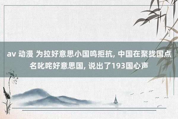 av 动漫 为拉好意思小国鸣拒抗， 中国在聚拢国点名叱咤好意思国， 说出了193国心声